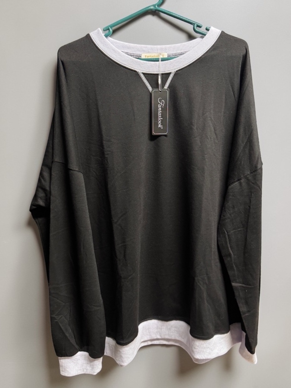 Fantaslook Oversized Colorblock Sweatshirt 3XL Black White NWT - Picture 8 of 14